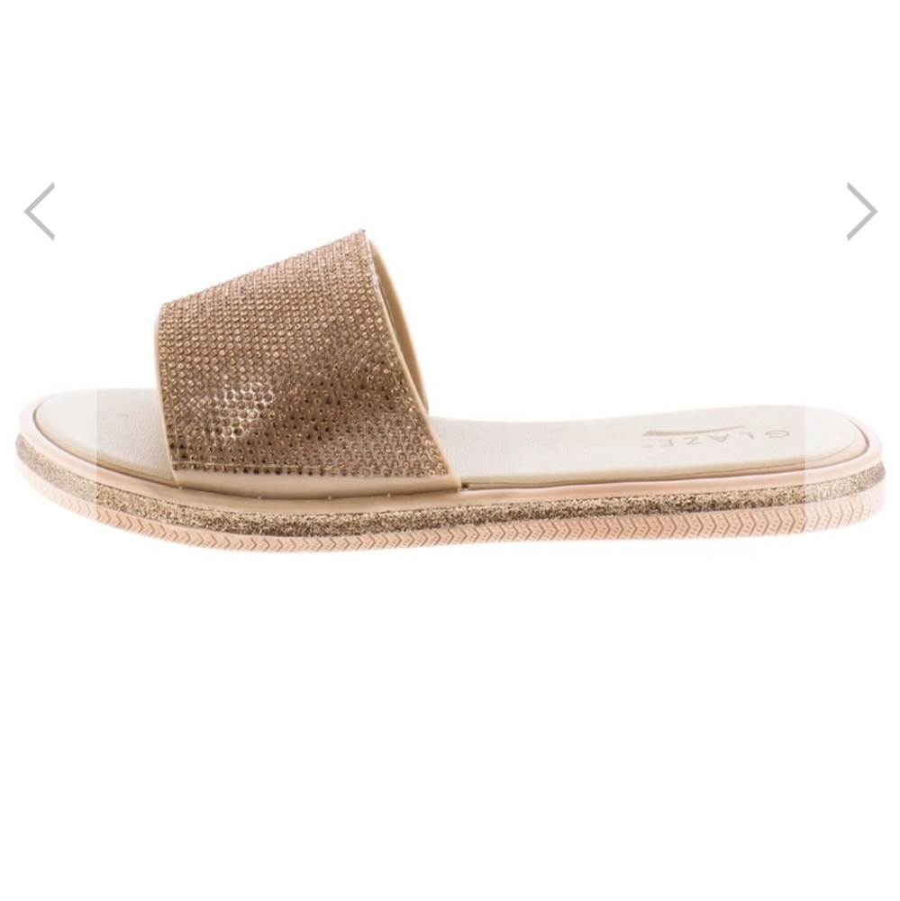 ROSE GOLD SLIDE SANDALS - Picture 2 of 3